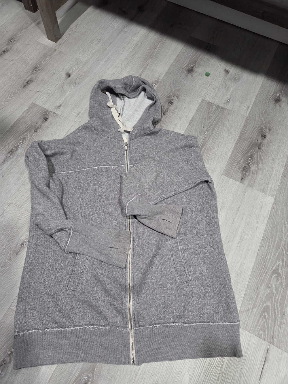 Mossimo Supply Co. Heather Gray Full-Zip Hooded Jacket